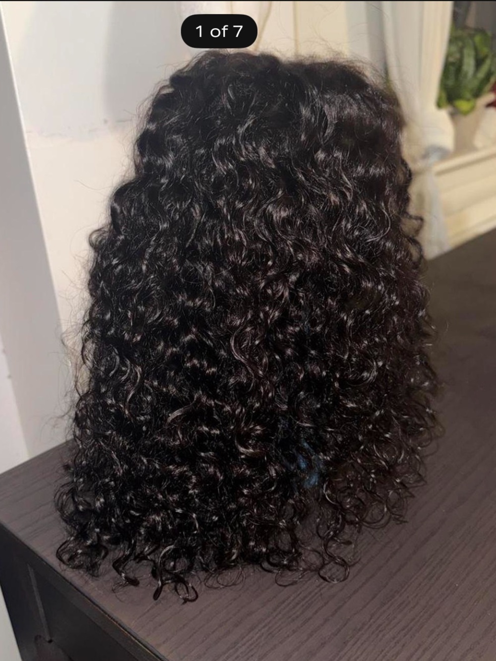 Natural Curly Long Bob 💯 Human Hair Wig - Dark brown